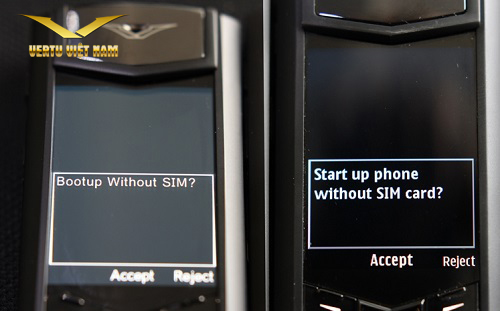 Phông chữ Vertu hàng thật bên phải rõ nét hơn